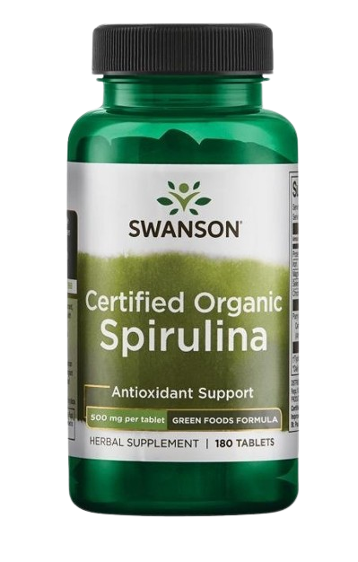 Swanson Spirulina Organic,certyfikowana, 180 tabletek