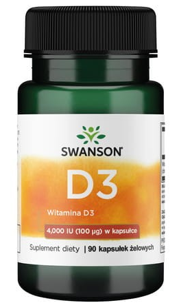 Swanson Witamina D3 4000 IU, 90 kapsułek