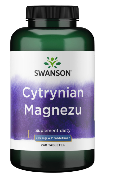 Swanson Cytrynian magnezu 225 mg 240 tabletek