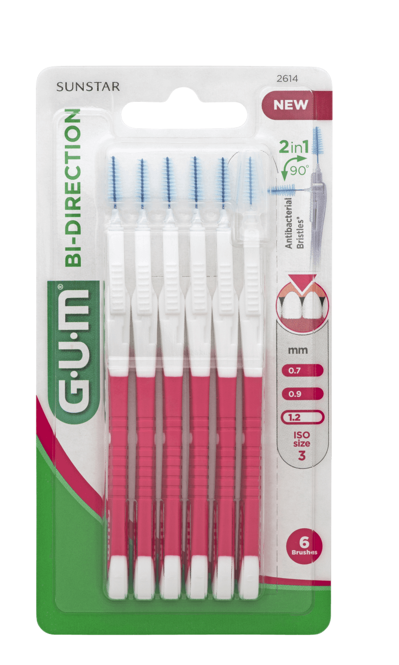 SUNSTAR GUM BI-DIRECTION, szczoteczka międzyzębowa 1,2 mm, 6 szt.