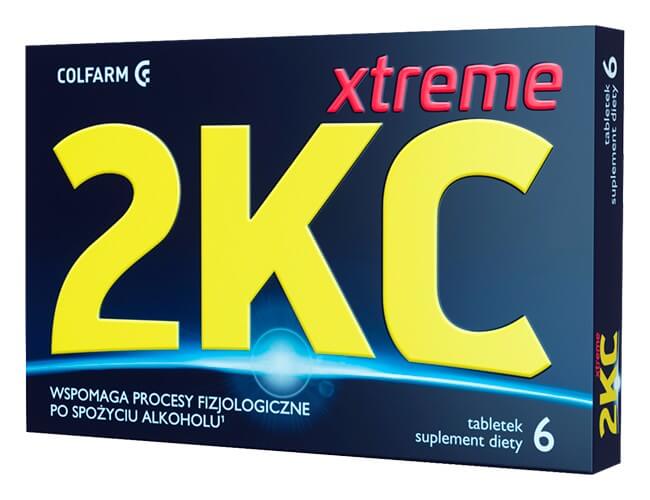2 KC Xtreme, tabletki ze składnikami wspomagającymi procesy fizjologiczne po spożyciu alkoholu, 6 szt.