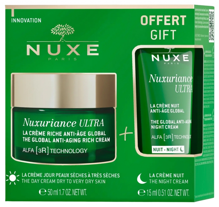 NUXE NUXURIANCE Ultra, krem przeciwstarzeniowy, 50 ml + krem przeciwzmarszczkowy na noc, 15 ml
