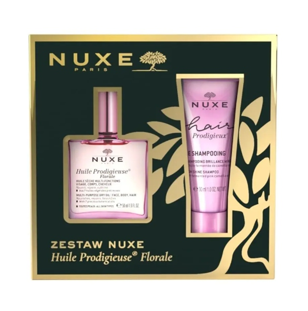 Nuxe Huile Prodigieuse Florale, suchy olejek 50 ml + szampon, 30 ml