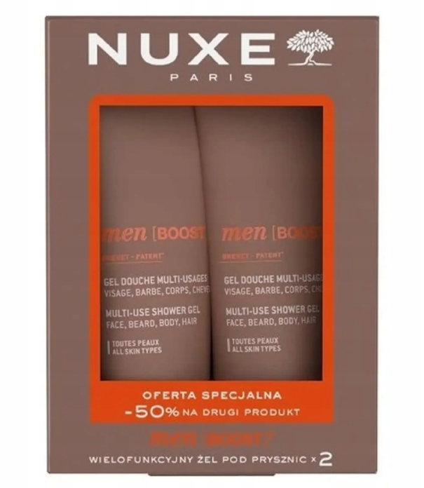 Nuxe Men Boost, żel pod prysznic 2 x 200 ml