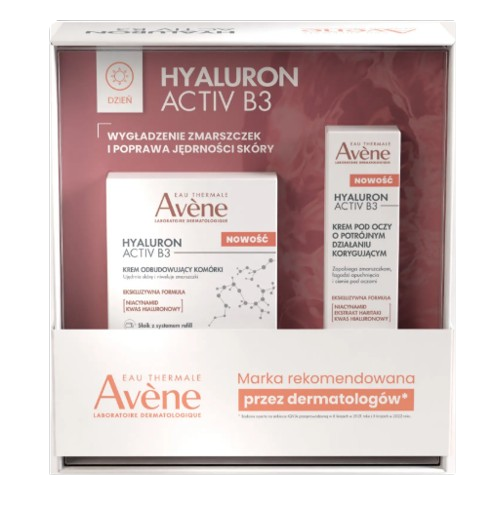 Avene Hyaluron Activ B3, krem, 50 ml + krem pod oczy, 15 ml