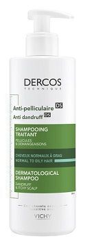 Vichy Dercos Anti Dandruff DS, szampon przeciwłupieżowy, włosy normalne i przetłuszczające się, 390 ml
