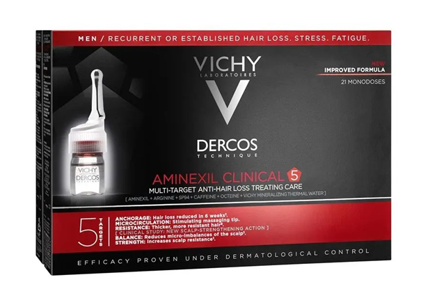 Vichy Aminexil Clinical 5, dla mężczyzn, 21 ampułek