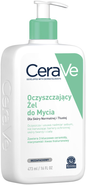 CeraVe Oczyszczający żel do Mycia do skóry normalnej i tłustej 473 ml