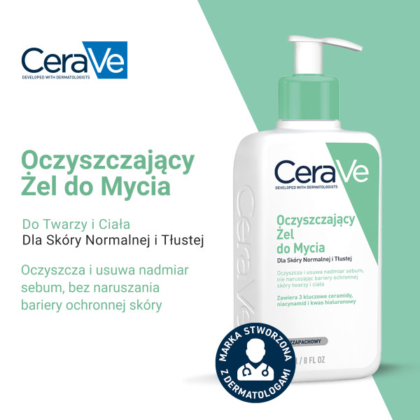 CeraVe Oczyszczający żel do Mycia , do skóry normalnej i tłustej 473 ml