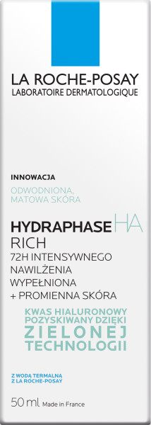 La Roche-Posay Hydraphase HA Rich , krem do twarzy nawilżający z kwasem hialuronowym, 50 ml.