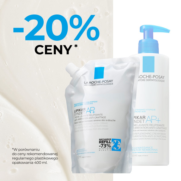 La Roche-Posay Lipikar Syndet AP+ K, krem myjący, refil, 400 ml