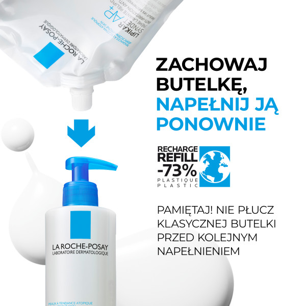 La Roche-Posay Lipikar Syndet AP+ K, krem myjący, refil, 400 ml