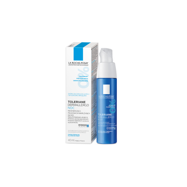 La Roche-Posay Toleriane Dermallergo Noc , regenerująca pielęgnacja nawilżająca na noc, 40 ml.