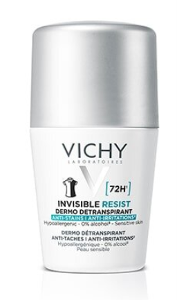 Vichy Deo Invisible Resist 72H, antyperspirant roll-on przeciw śladom, 50 ml