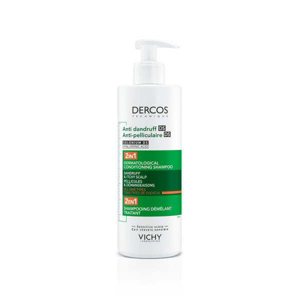 Vichy Dercos DS, szampon przeciwłupieżowy z odżywką 2w1, 390 ml