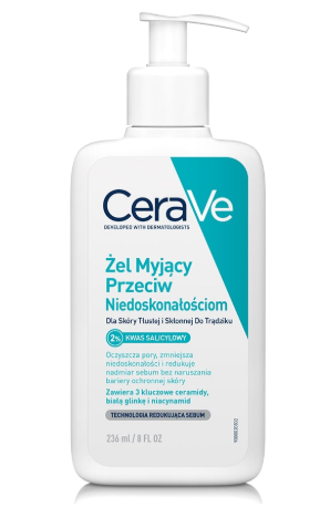 CeraVe żel myjący przeciw niedoskonałościom, 236 ml