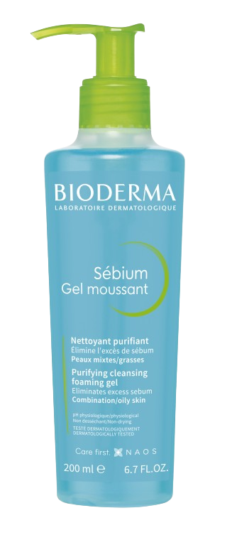 Bioderma Sebium Moussant, żel do mycia twarzy, 200 ml