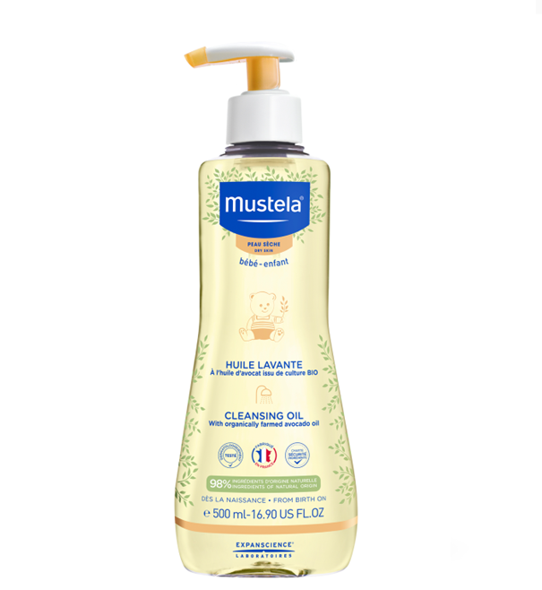 Mustela Huile Lavante olejek myjący z organicznym awokado, 500 ml