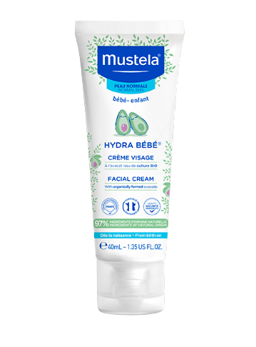 Mustela Hydra Bebe Krem do twarzy z organicznym awokado, 40 ml