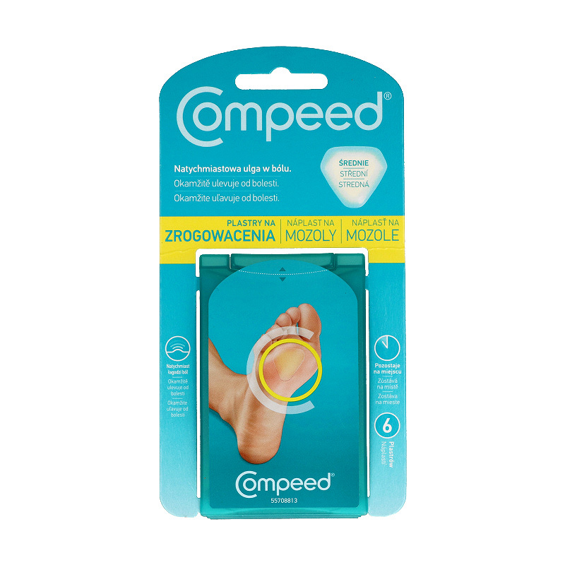 Compeed Plastry na zrogowacenia, regenerujące, rozmiar średni, 6 szt.
