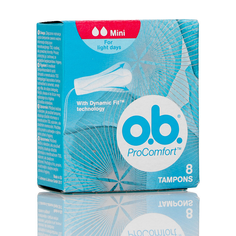 Tampony O.B. ProComfort Mini, na dni o skąpnym krawieniu, 8 szt.