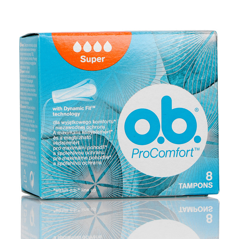 Tampony O.B. ProComfort Super, tampony do łatwej aplikacji, 8 szt.