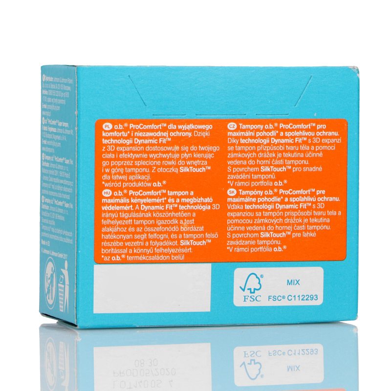 Tampony O.B. ProComfort Super, tampony do łatwej aplikacji, 8 szt.