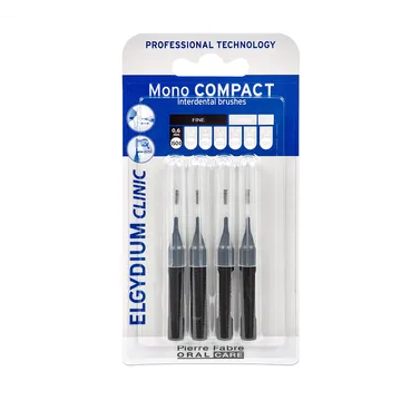 Elgydium Clinic Mono Compact 0, szczoteczka międzyzębowa, czarna, 4 szt.