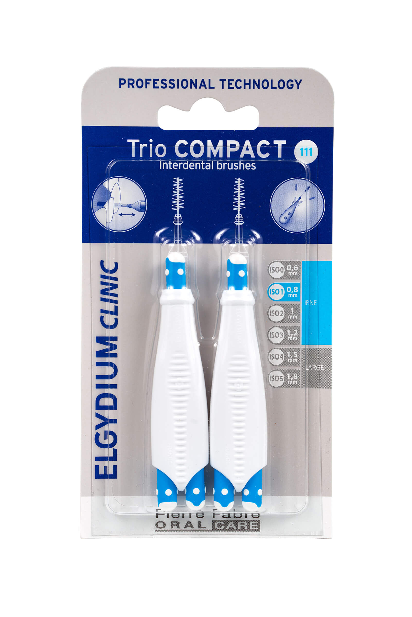 Elgydium Clinic Trio Compact 111 , szczoteczki międzyzębowe 0,8 mm, 2 szt.