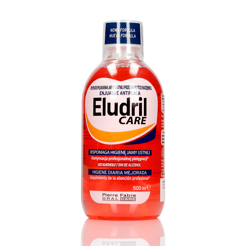 Eludril Care , płyn do płukania zapobiegający odkładaniu się płytki nazębnej, 500 ml