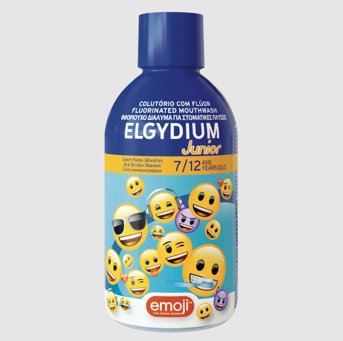 Elgydium Emoji Junior, płyn do płukania jamy ustnej dla dzieci, 500 ml