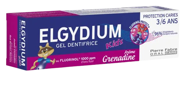 Elgydium Kids Fluorinol Protect+, czerwone owoce, dla dzieci w wieku od 3 do 6 lat, 50 ml