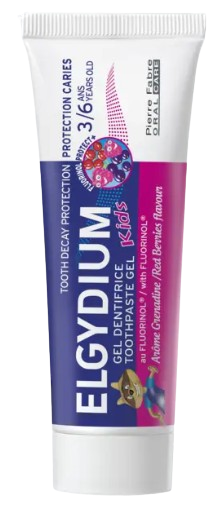 Elgydium Kids Fluorinol Protect+, czerwone owoce, dla dzieci w wieku od 3 do 6 lat, 50 ml
