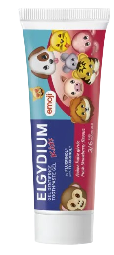 Elgydium Emoji Kids, pasta truskawka dla dzieci od 3 do 6 lat, 50 ml