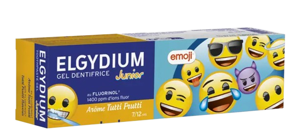Elgydium Emoji Junior, pasta do zębów w żelu dla dzieci 7-12 lat Tutti Frutti, 50 ml