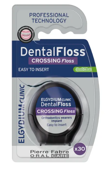 Elgydium Clinic DentalFloss Crossing, nić dentystyczna do aparatów ortodontycznych i implantów