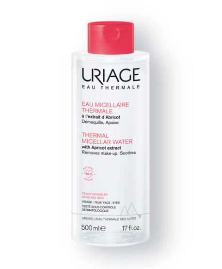 URIAGE Eau Thermale, woda micelarna z ekstraktem z moreli do skóry wrażliwej, 500 ml