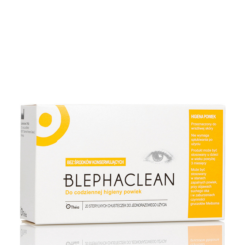 Blephaclean, chusteczki sterylne do codziennej pielęgnacji powiek, 20 szt.