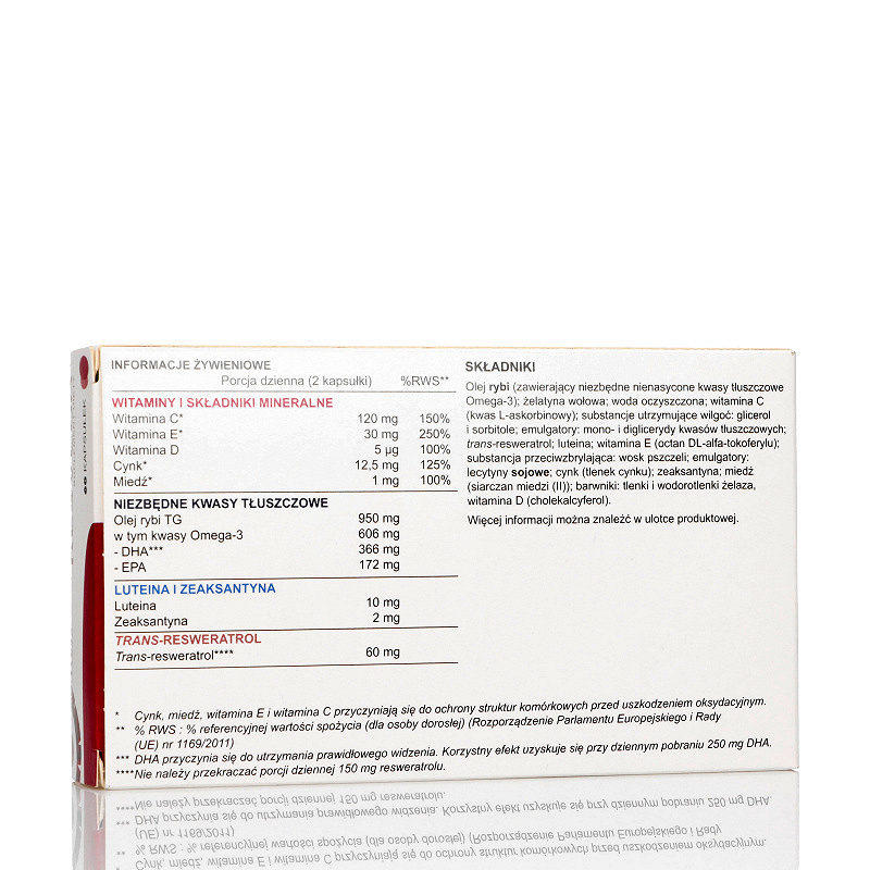 Resvega, kapsułki ze składnikami wspierającymi prawidłowe widzenie, 60 szt.