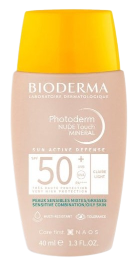 Bioderma Photoderm Nude Touch Mineral, podkład mineralny, SPF 50+, jasny, 40 ml