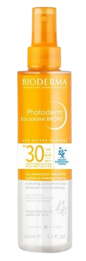 Bioderma Photoderm Eau Solaire Bronz, dwufazowa woda, SPF 30,