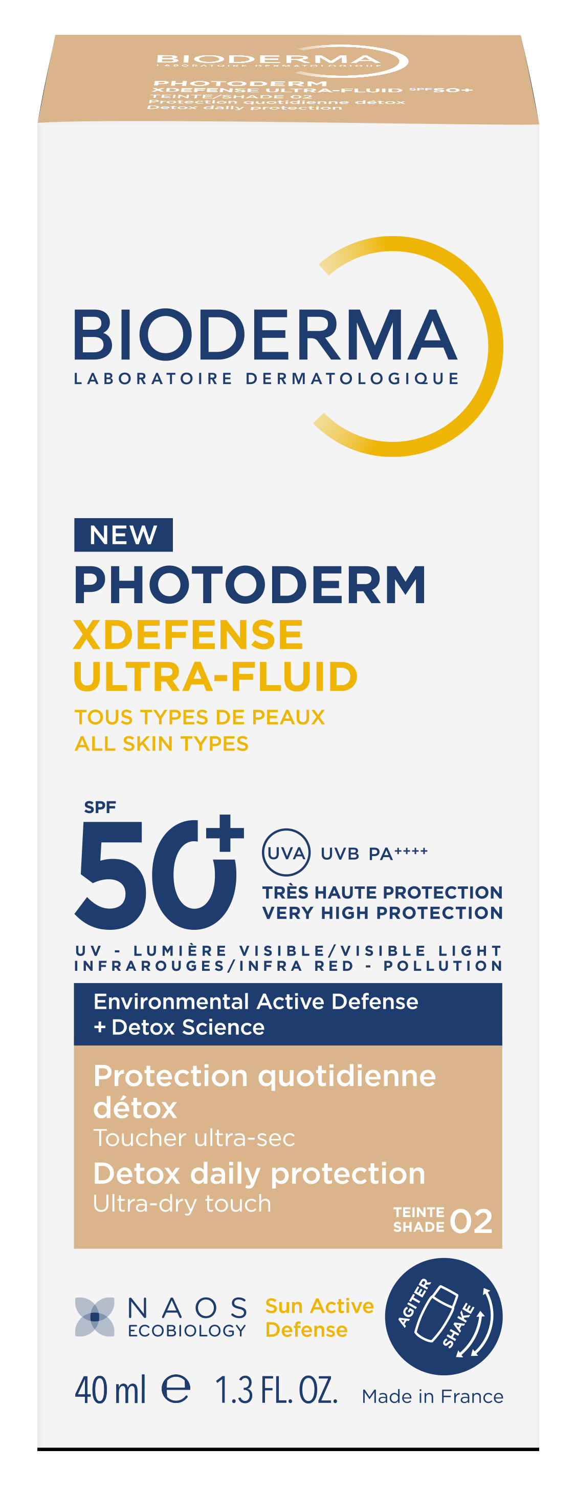Bioderma Photoderm XDefense Ultra-Fluid, fluid do twarzy, SPF50+, odcień 02, 40 ml