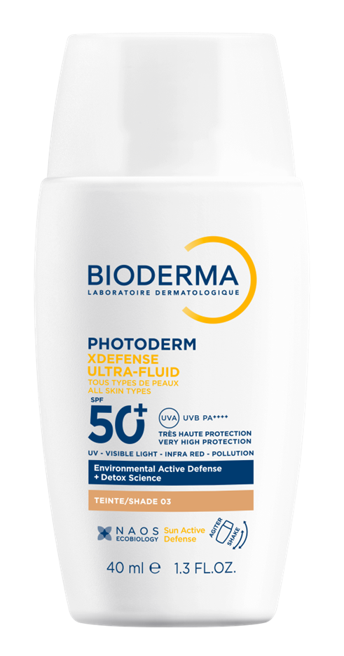 Bioderma Photoderm XDefense Ultra-Fluid, ultralekki fluid, kolor 03, SPF 50+, 40 ml