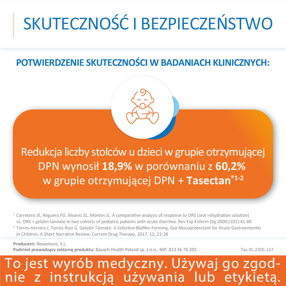 Tasectan 250 mg, proszek łagodzący objawy biegunki, 20 sasz.
