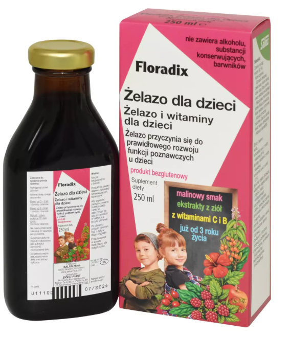 Floradix Żelazo dla dzieci, 250 ml