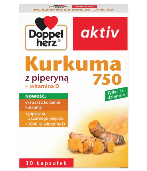 Doppelherz Aktiv Kurkuma 750, 30 kapsułek