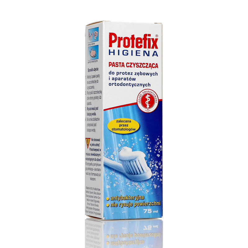 Protefix HIGIENA pasta czyszcząca do protez zębowych aparatów ortodontycznych, tuba 75 ml