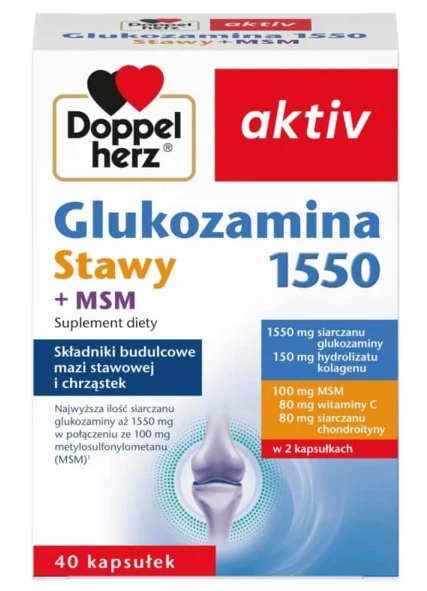 Doppelherz aktiv Glukozamina 1550 Stawy + MSM 40 kapsułek
