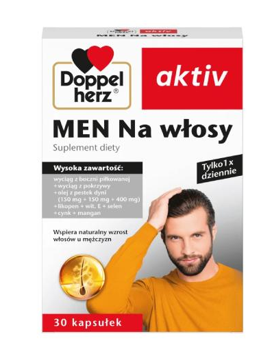 Doppelherz Aktiv Men Na Włosy, 30 kapsułek