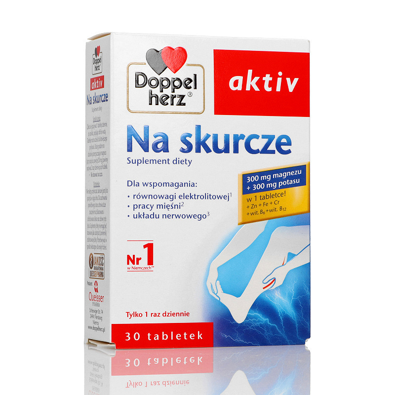 Doppelherz aktiv Na Skurcze, tabletki ze składniami regulującymi prawidłową kurczliwość mięśni, 30 szt.